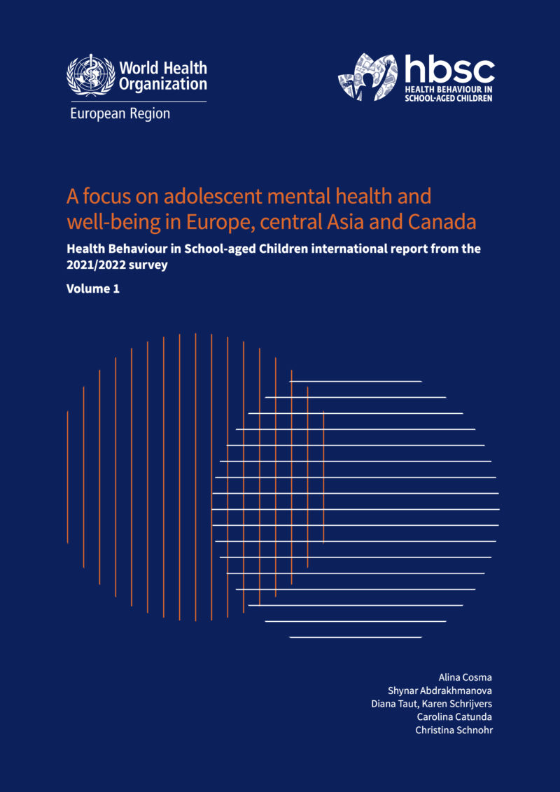 Cover of volume 1. HBSC study first international report volume on mental health and well-being.